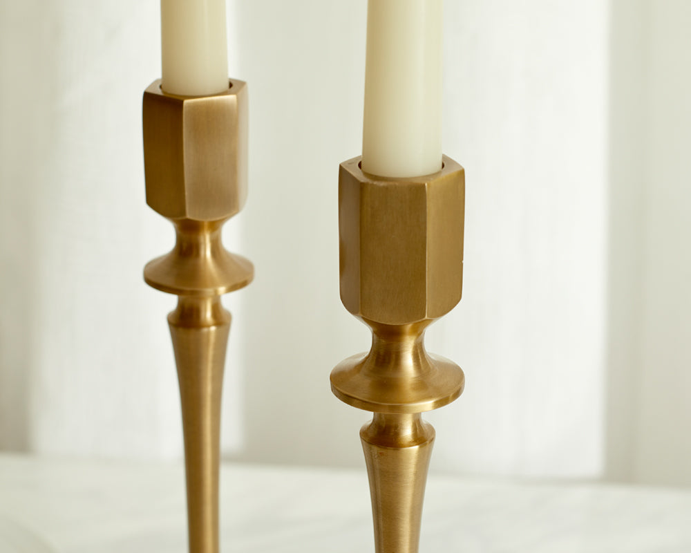 Jenna Brass Candle Holders Set-1