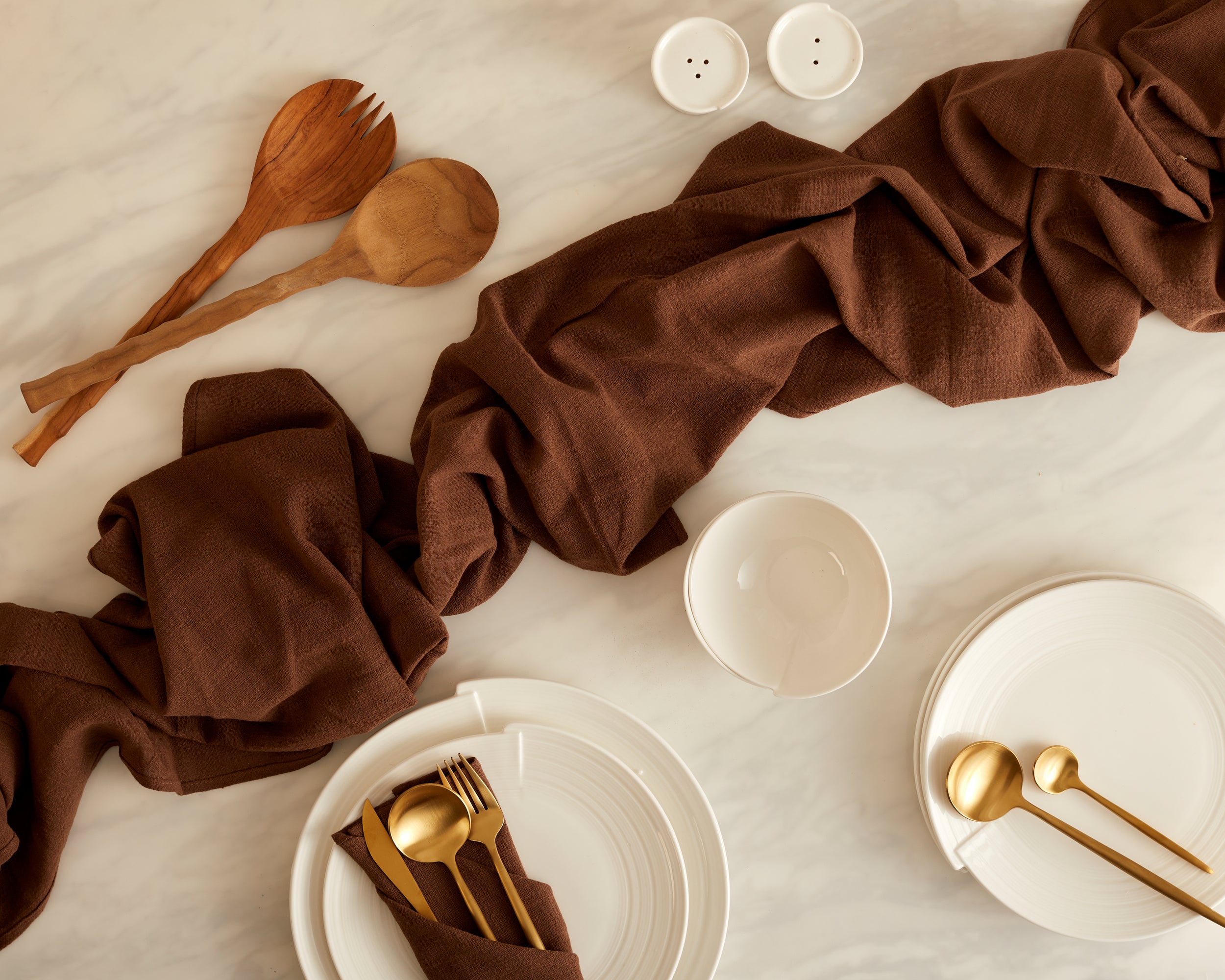 Indie Brown Cotton Gauze Table Runner