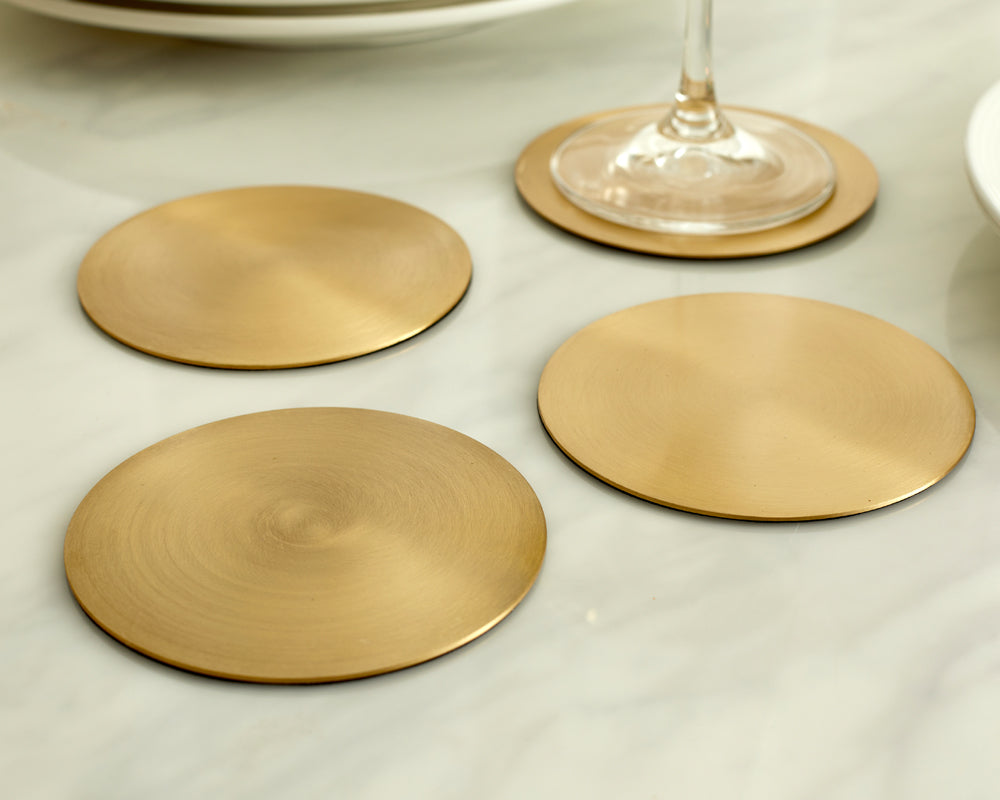 Ivy Brass Coasters - Set of 4-1