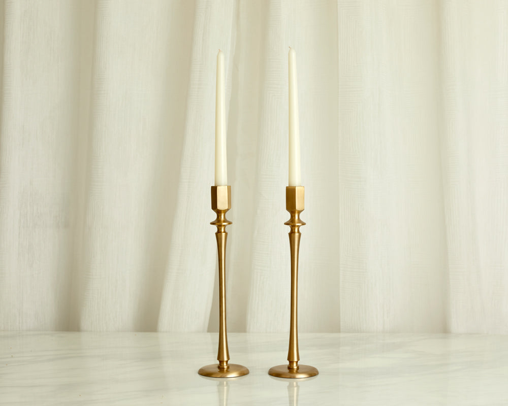 Jenna Brass Candle Holders Set-0
