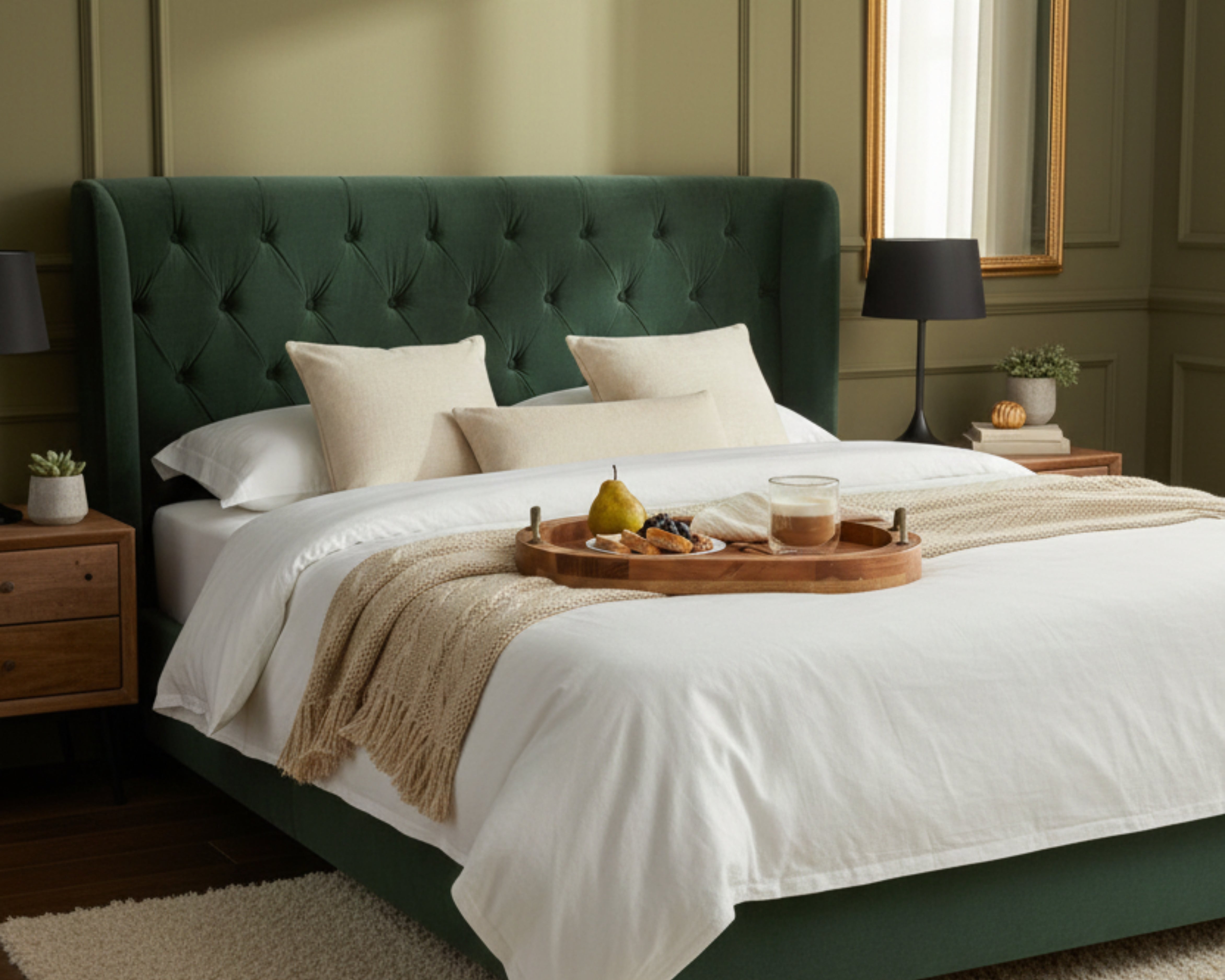 Lyon Wood Oval Serving Tray With Handles-4