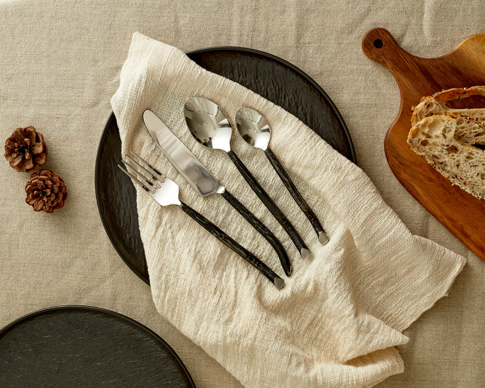 Seville Silver Stainless Steel Rustic Cutlery Set-0