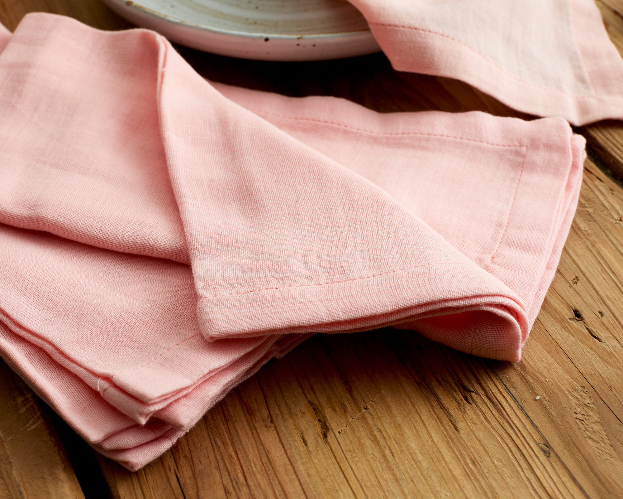 Joy Pink Muslin Cotton Table Napkin Set of 4
